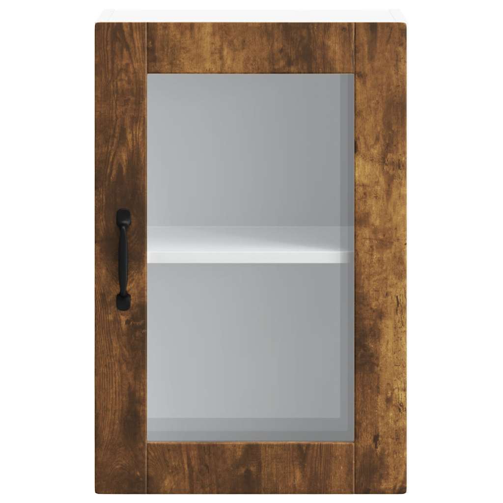 vidaXL Armario de pared para cocina puerta cristal Porto roble ahumado