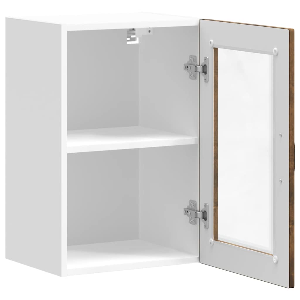 vidaXL Armario de pared para cocina puerta cristal Porto roble ahumado