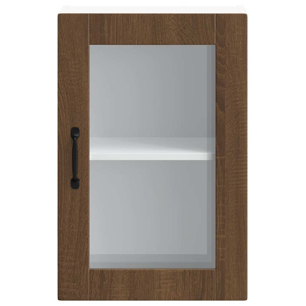 vidaXL Armario de pared para cocina puerta cristal Porto roble marrón