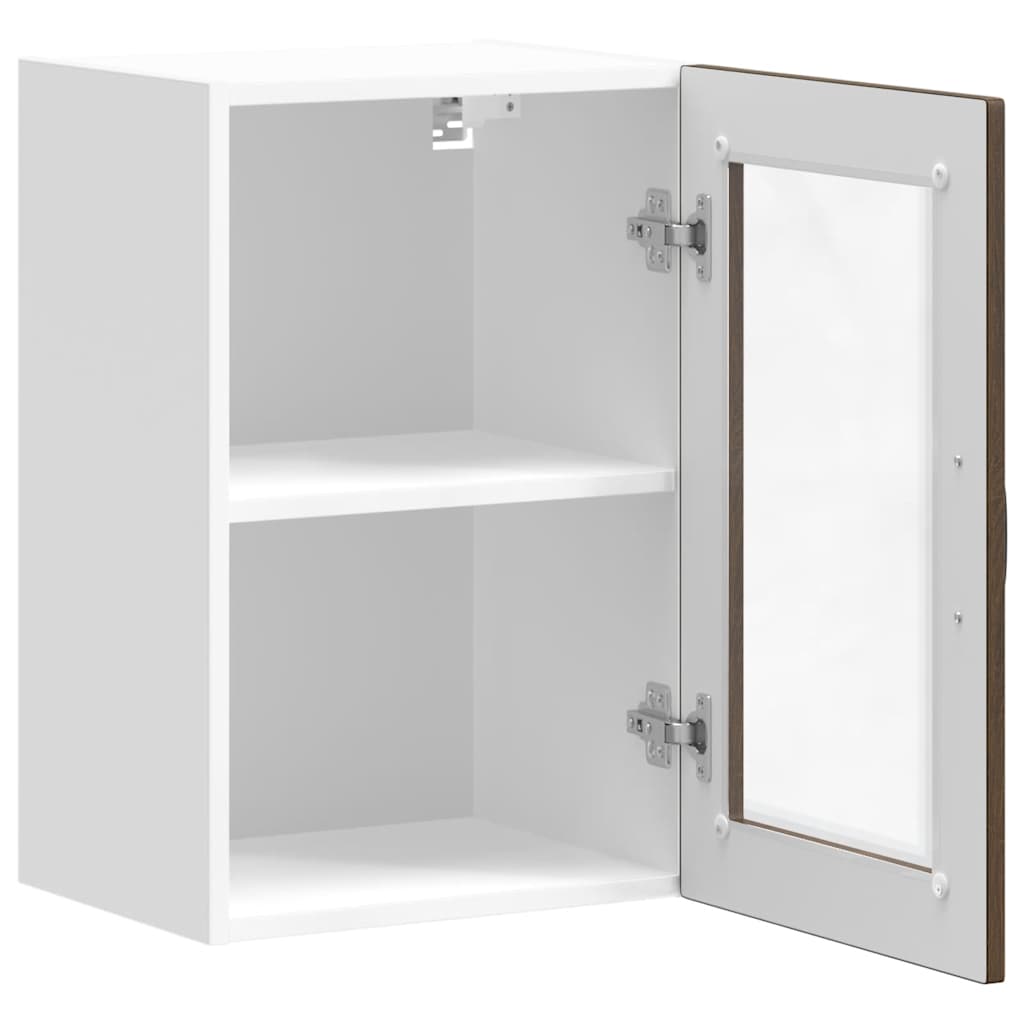 vidaXL Armario de pared para cocina puerta cristal Porto roble marrón