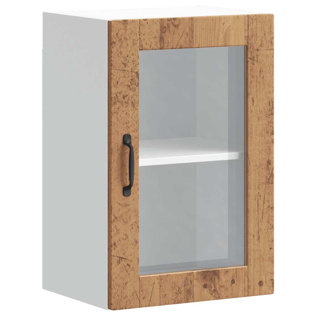 vidaXL Armario de pared para cocina puerta cristal Porto madera vieja