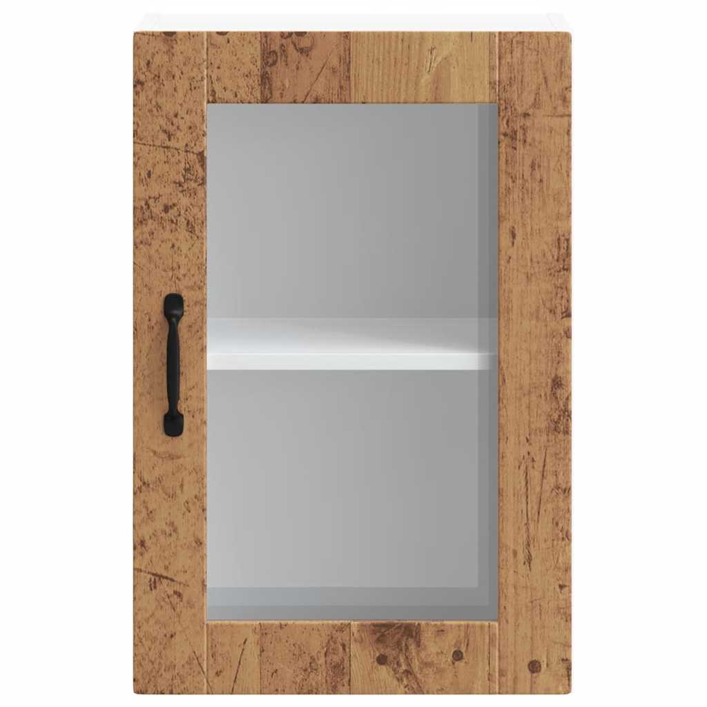 vidaXL Armario de pared para cocina puerta cristal Porto madera vieja