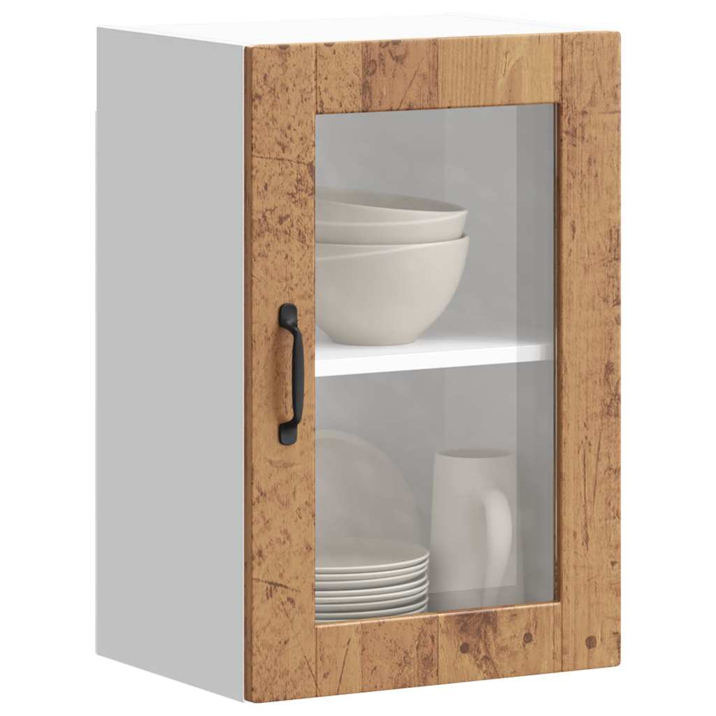 vidaXL Armario de pared para cocina puerta cristal Porto madera vieja