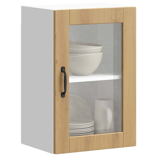 vidaXL Armario pared para cocina puerta cristal Porto roble artesanal