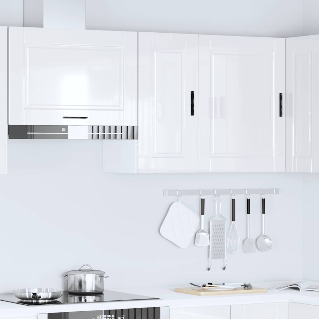 vidaXL Armario pared cocina Porto madera ingeniería blanca alto brillo