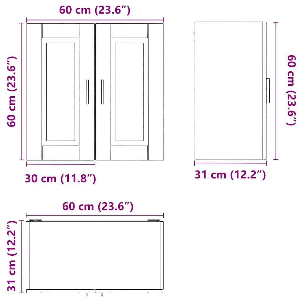 vidaXL Armario de pared para cocina Porto madera de ingeniería blanca