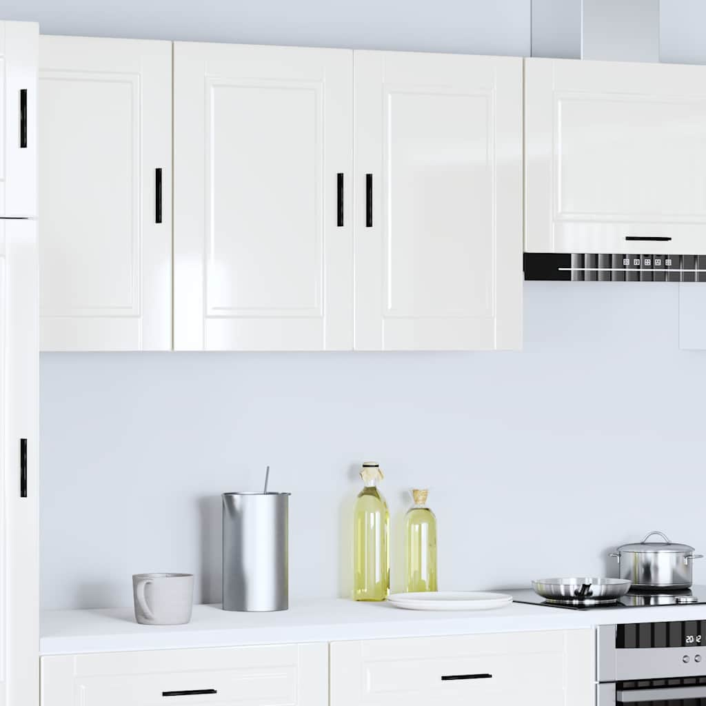 vidaXL Armario pared cocina Porto madera ingeniería blanca alto brillo