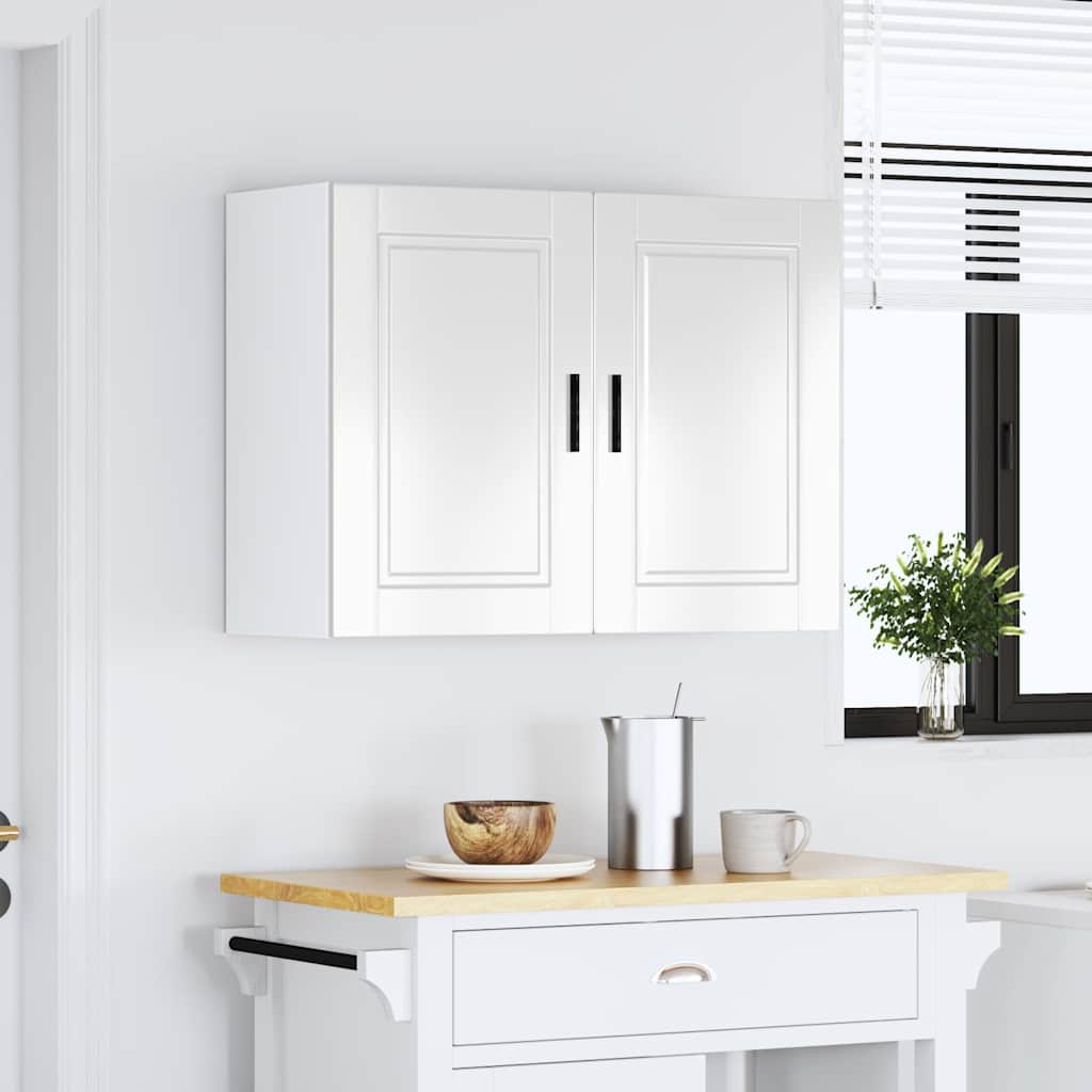 vidaXL Armario pared cocina Porto madera ingeniería blanca alto brillo