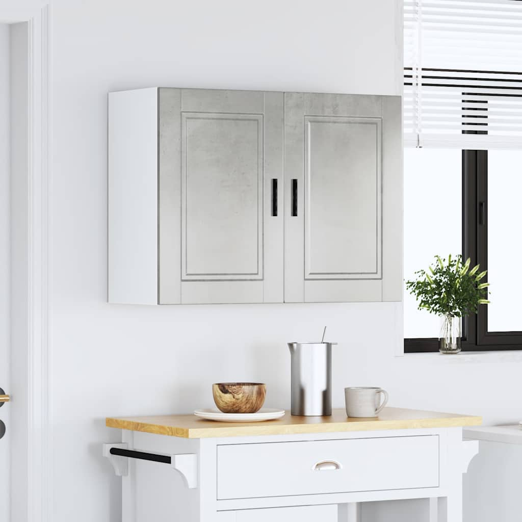 vidaXL Armario de pared cocina Porto madera ingeniería gris hormigón