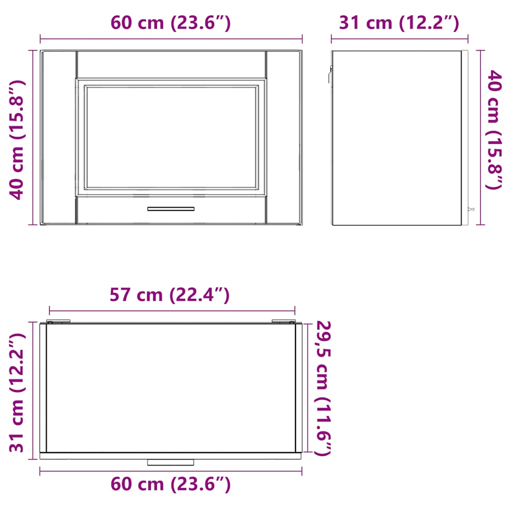 vidaXL Armario de pared para cocina Porto madera de ingeniería blanca