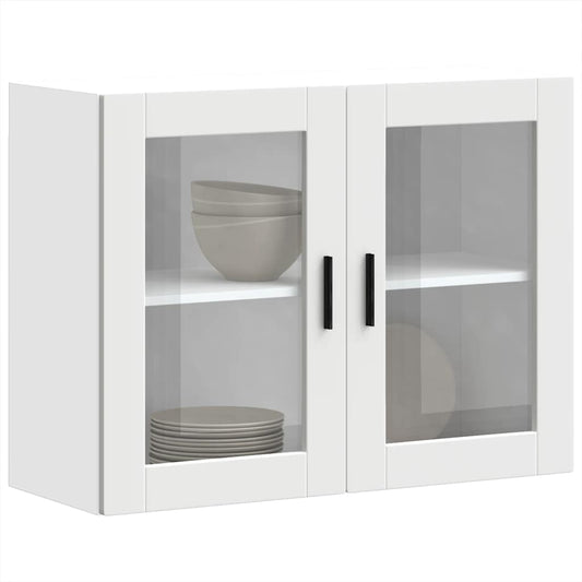 vidaXL Armario de pared para cocina con puerta de cristal Porto blanco