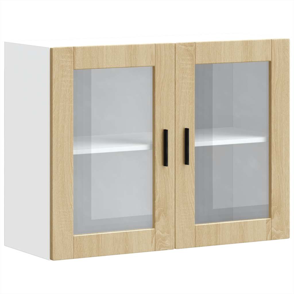 vidaXL Armario de pared para cocina puerta cristal Porto roble sonoma