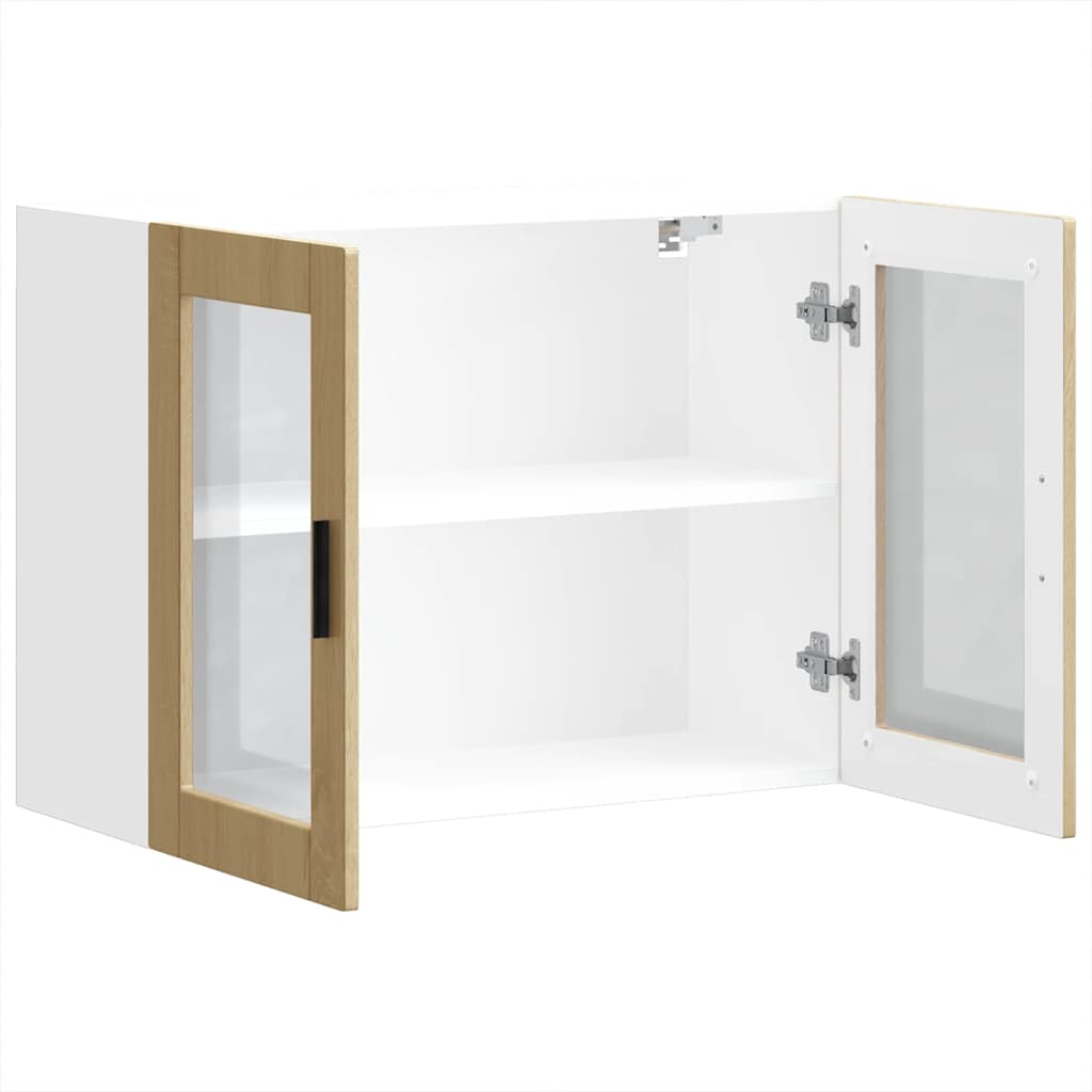 vidaXL Armario de pared para cocina puerta cristal Porto roble sonoma