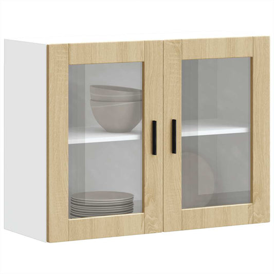 vidaXL Armario de pared para cocina puerta cristal Porto roble sonoma