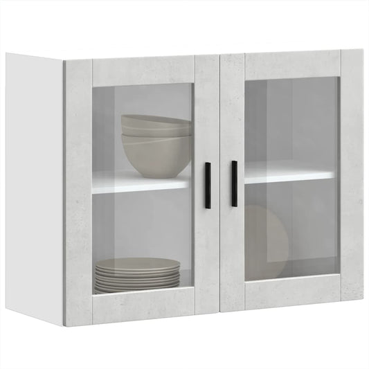 vidaXL Armario de pared para cocina puerta cristal Porto gris hormigón