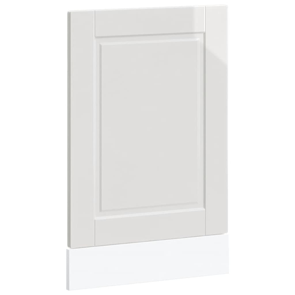 vidaXL Panel lavavajillas Porto madera contrachapada blanco brillante