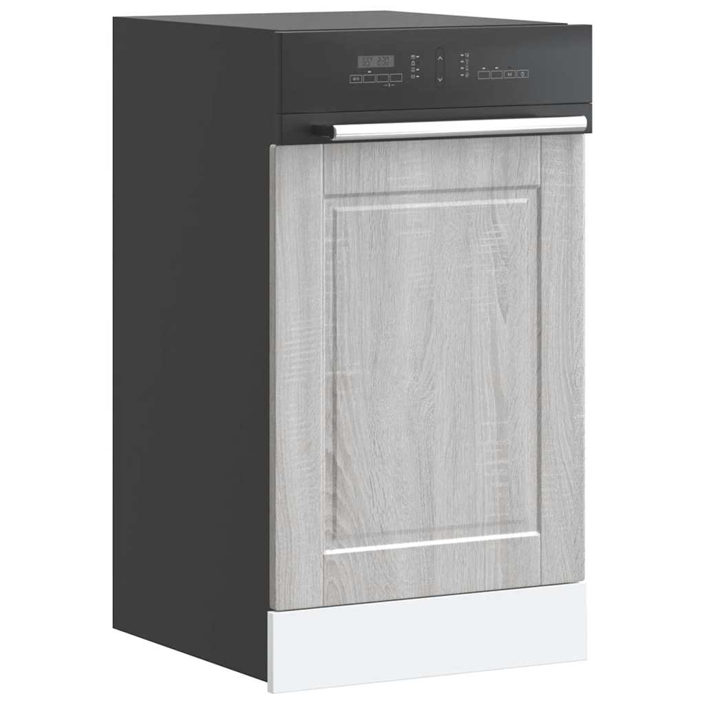 vidaXL Panel para lavavajillas Porto madera contrachapada gris sonoma