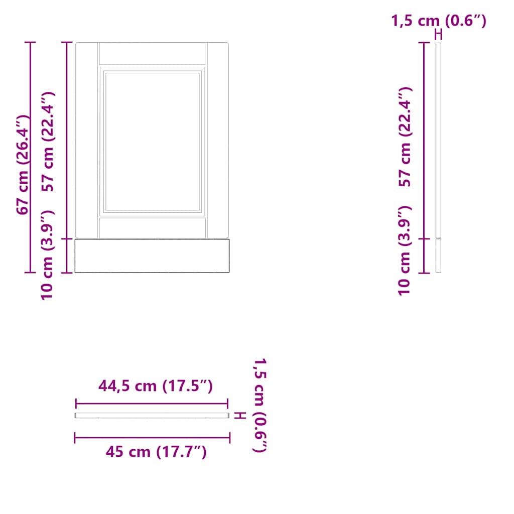 vidaXL Panel para lavavajillas Porto madera contrachapada madera vieja