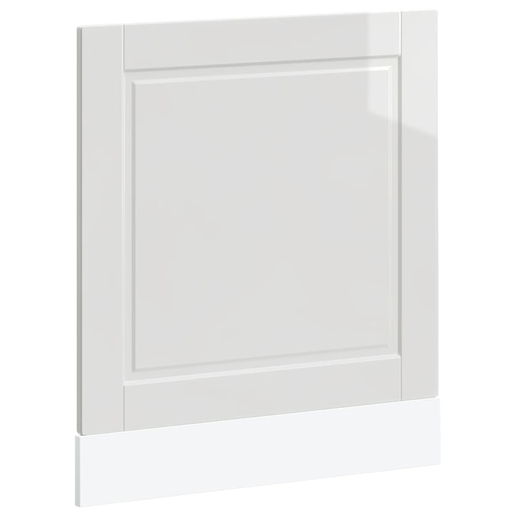 vidaXL Panel lavavajillas Porto madera contrachapada blanco brillante