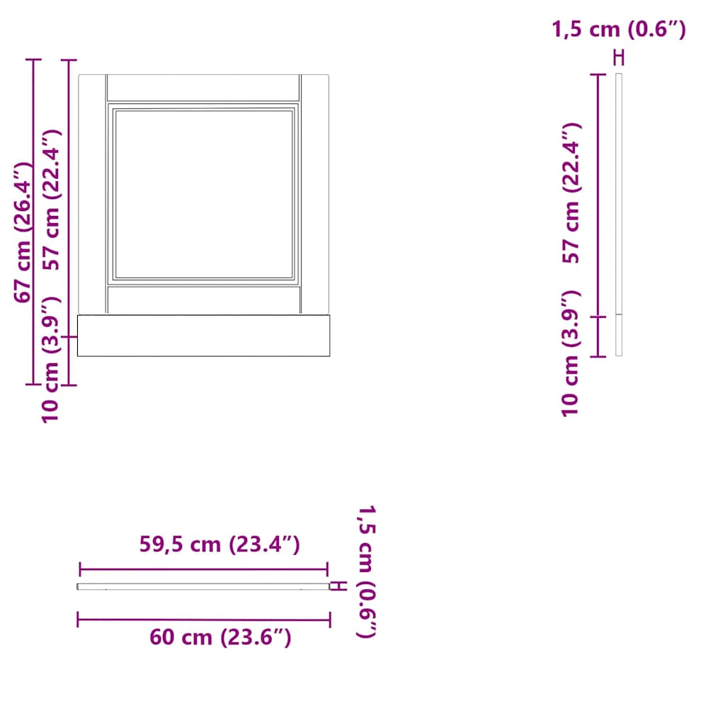 vidaXL Panel para lavavajillas Porto madera contrachapada roble sonoma