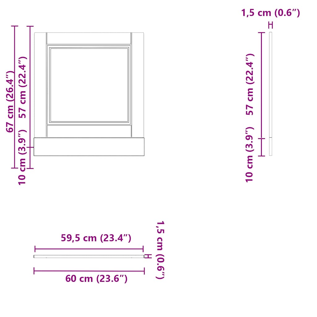 vidaXL Panel para lavavajillas Porto madera contrachapada madera vieja