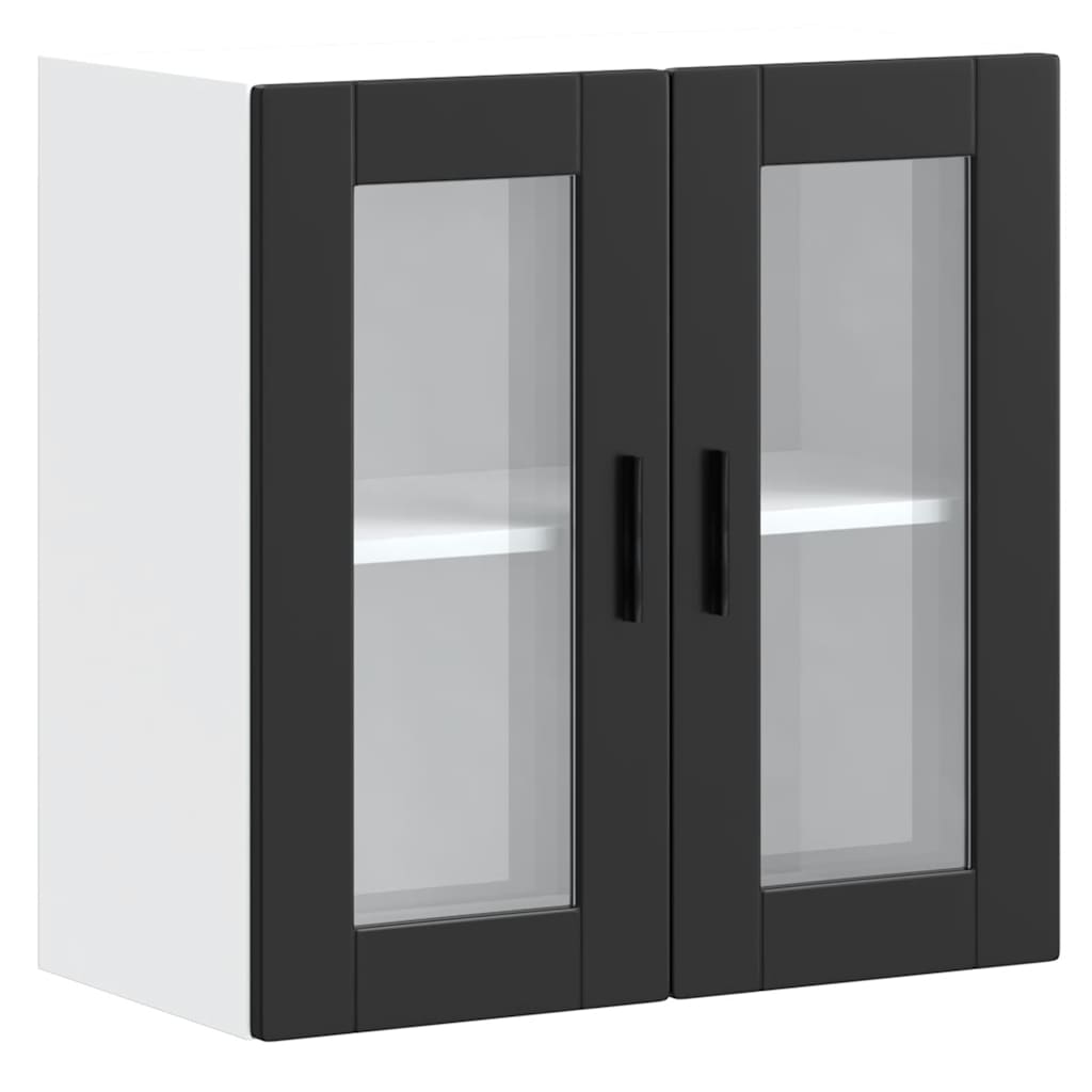 vidaXL Armario de pared para cocina con puerta de cristal Porto negro