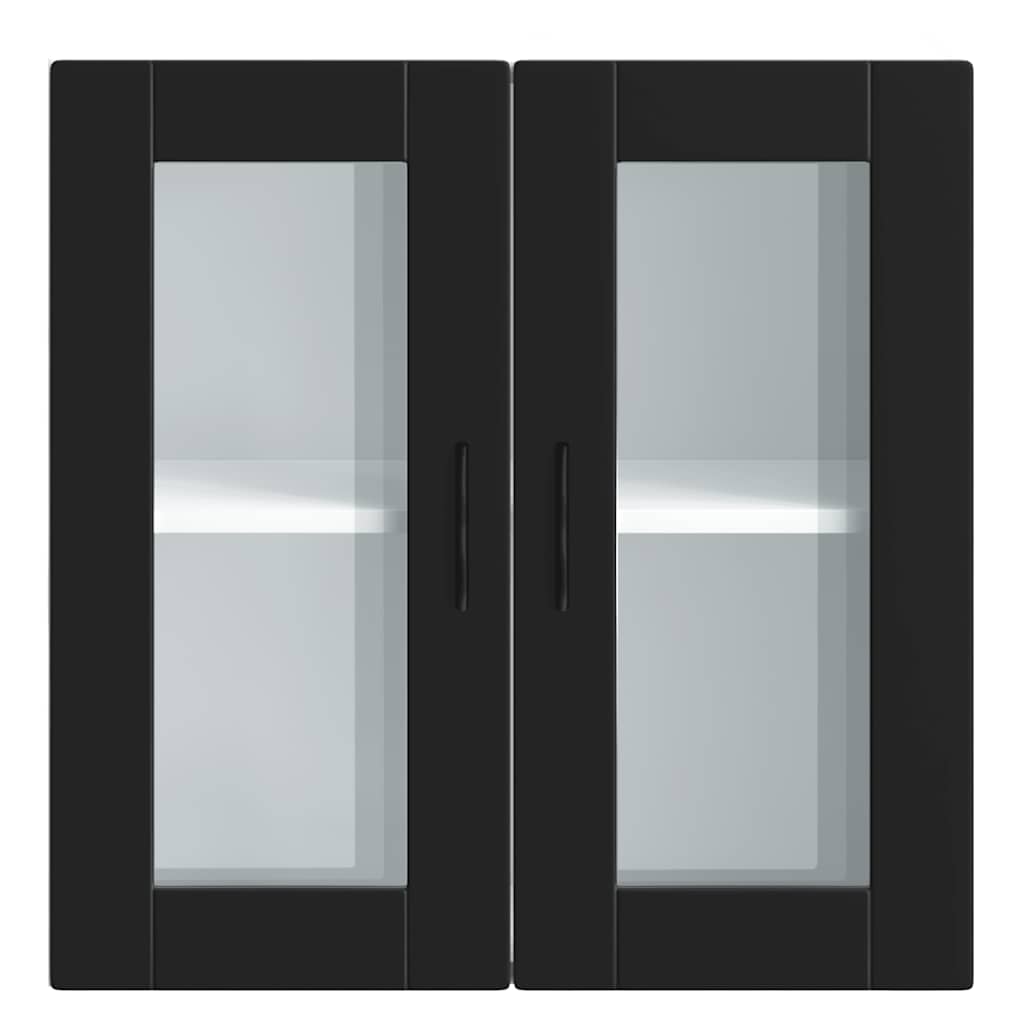 vidaXL Armario de pared para cocina con puerta de cristal Porto negro