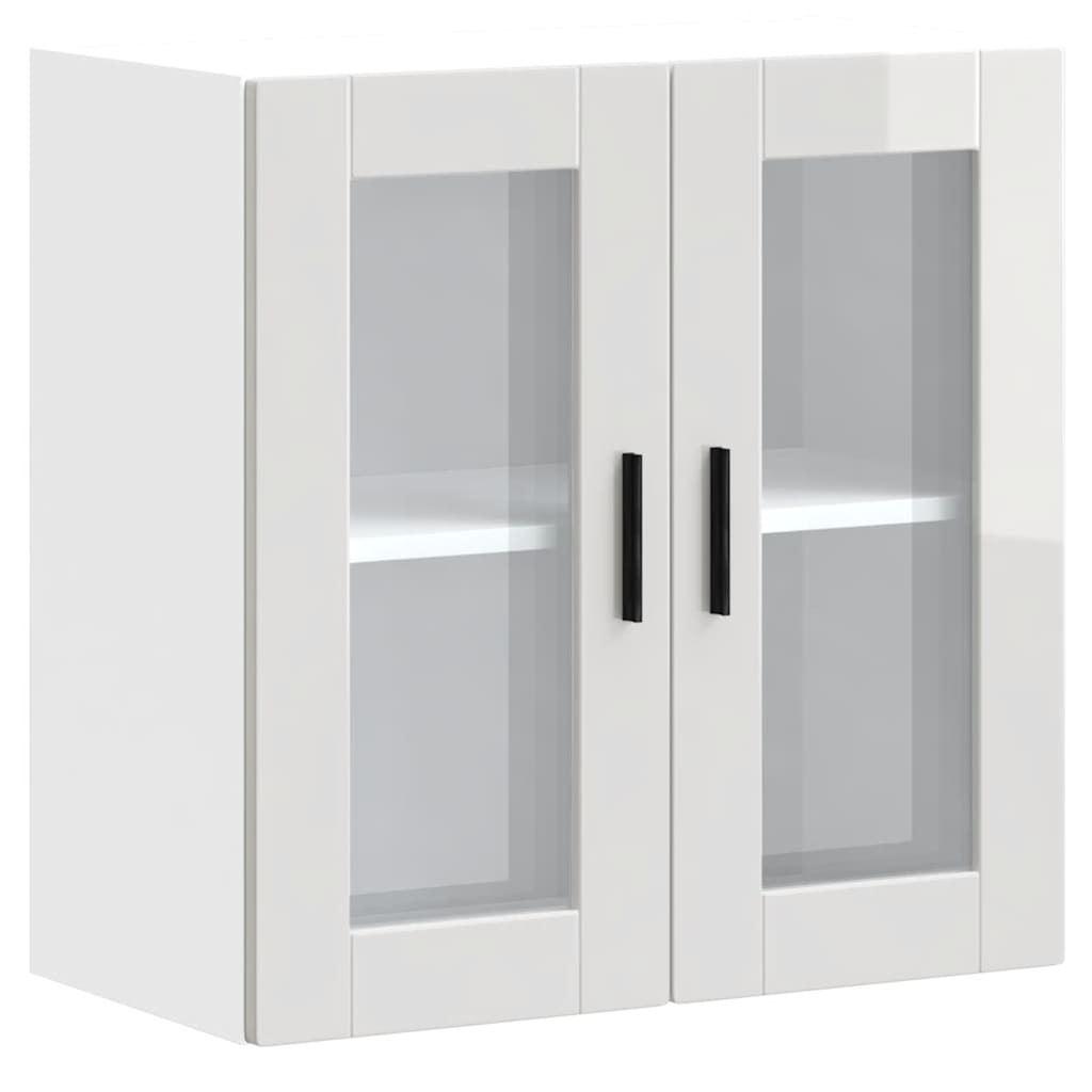 vidaXL Armario pared para cocina puerta cristal Porto blanco brillante