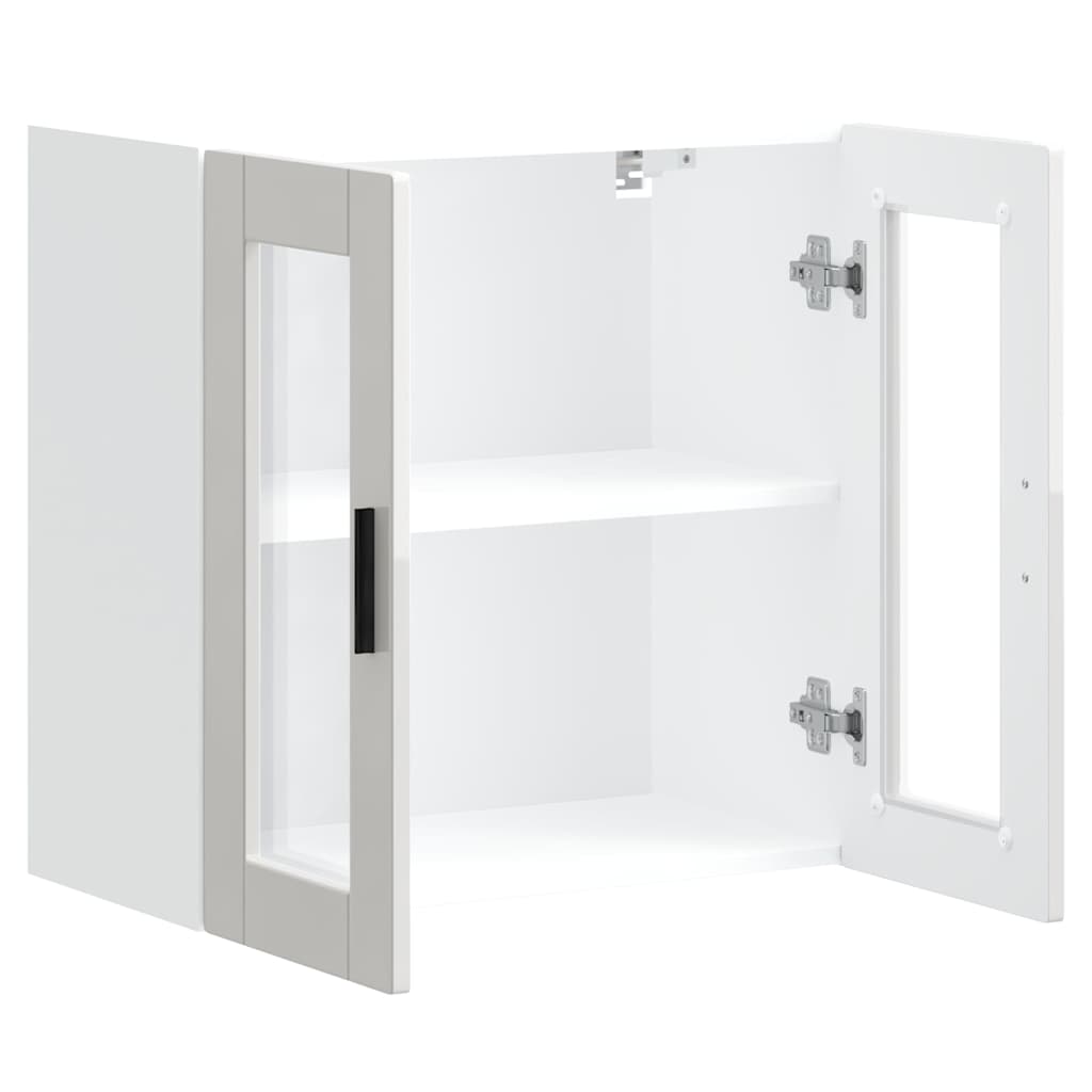 vidaXL Armario pared para cocina puerta cristal Porto blanco brillante