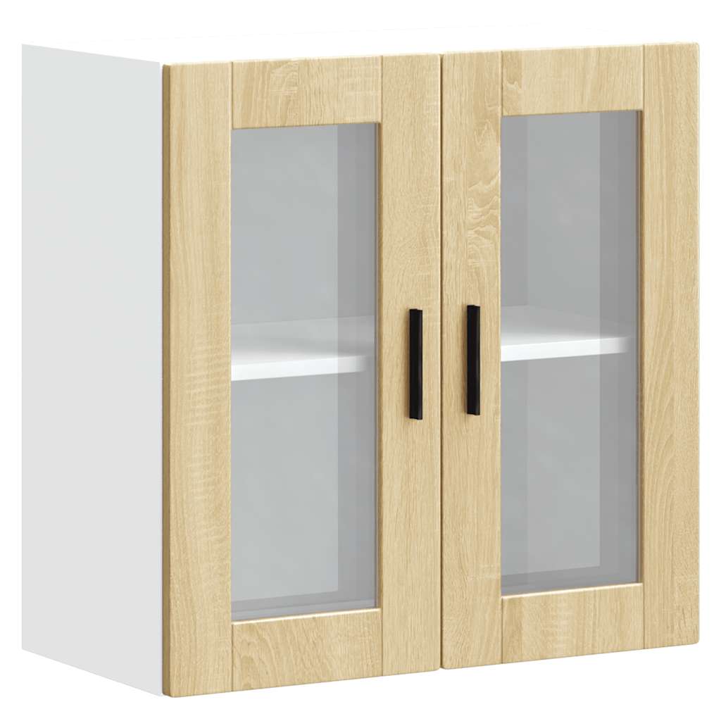 vidaXL Armario de pared para cocina puerta cristal Porto roble sonoma