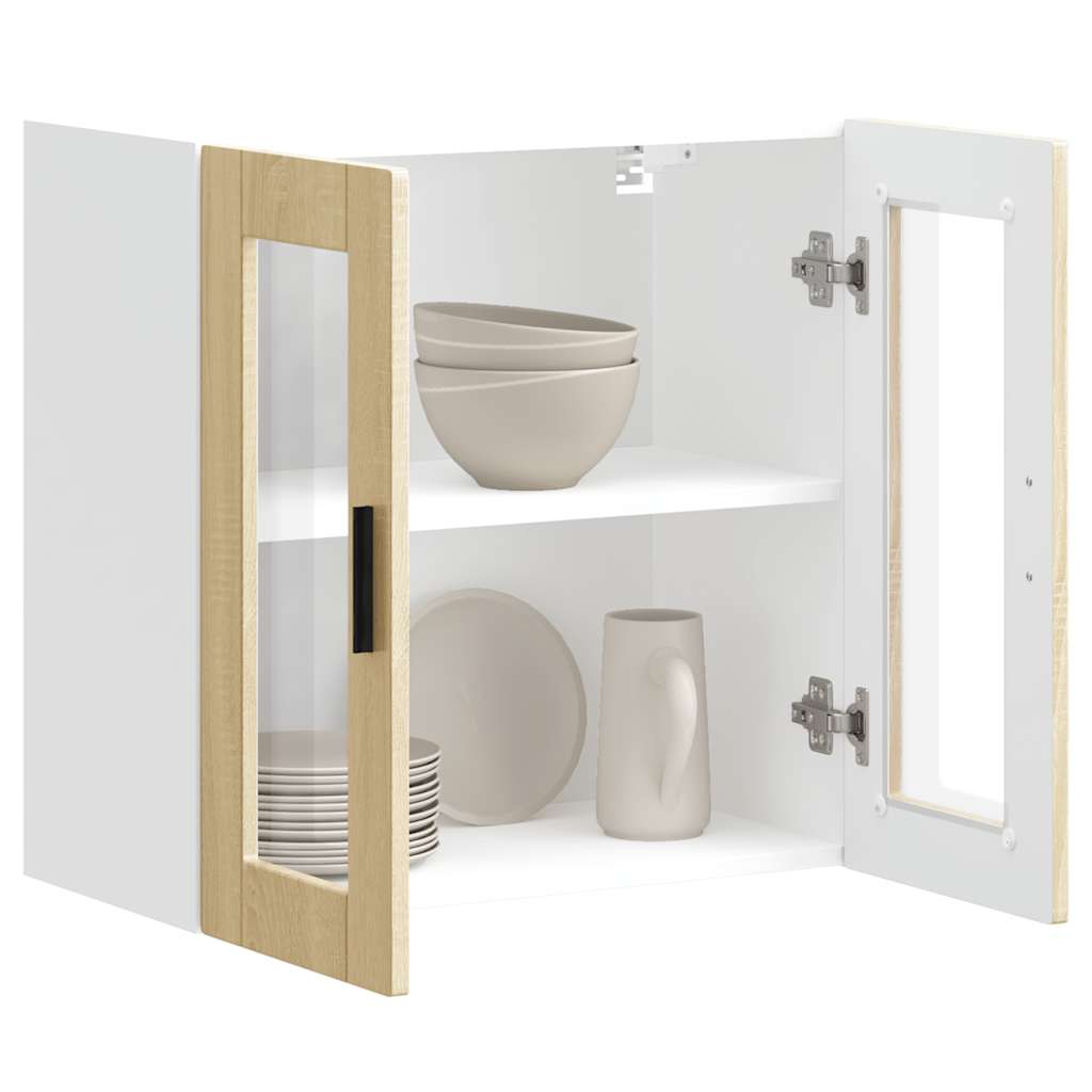 vidaXL Armario de pared para cocina puerta cristal Porto roble sonoma