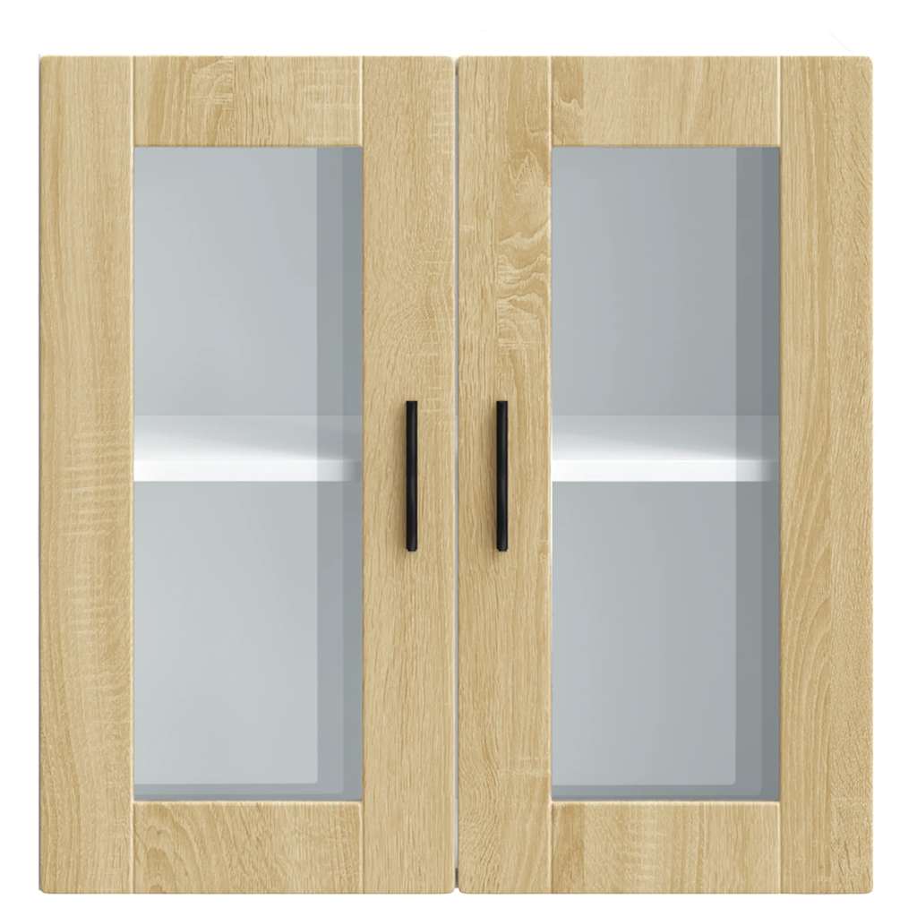 vidaXL Armario de pared para cocina puerta cristal Porto roble sonoma