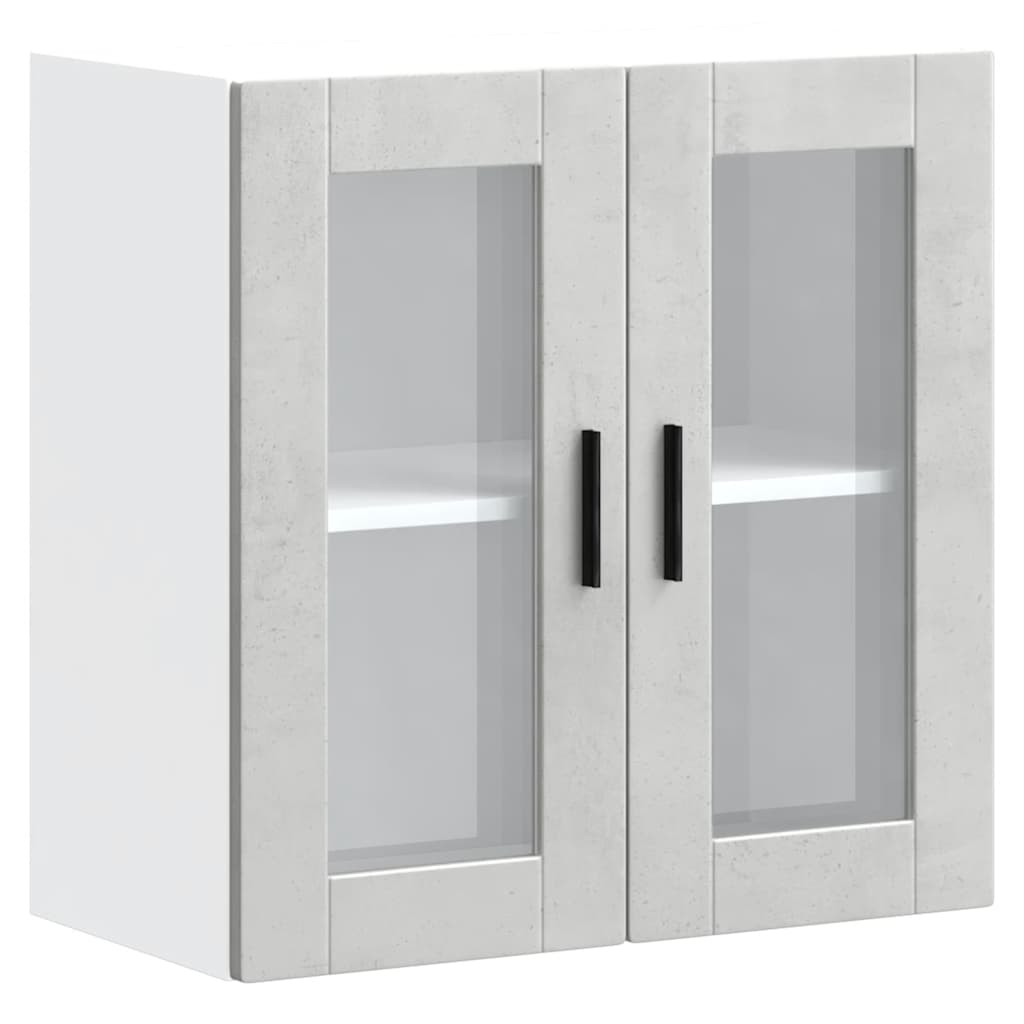 vidaXL Armario de pared para cocina puerta cristal Porto gris hormigón