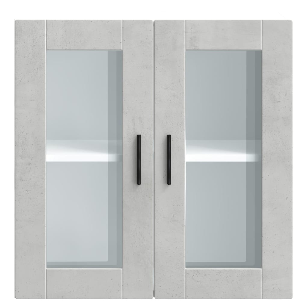 vidaXL Armario de pared para cocina puerta cristal Porto gris hormigón