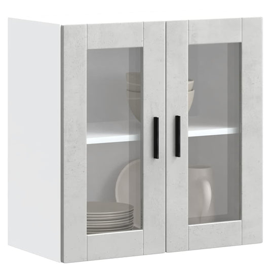 vidaXL Armario de pared para cocina puerta cristal Porto gris hormigón