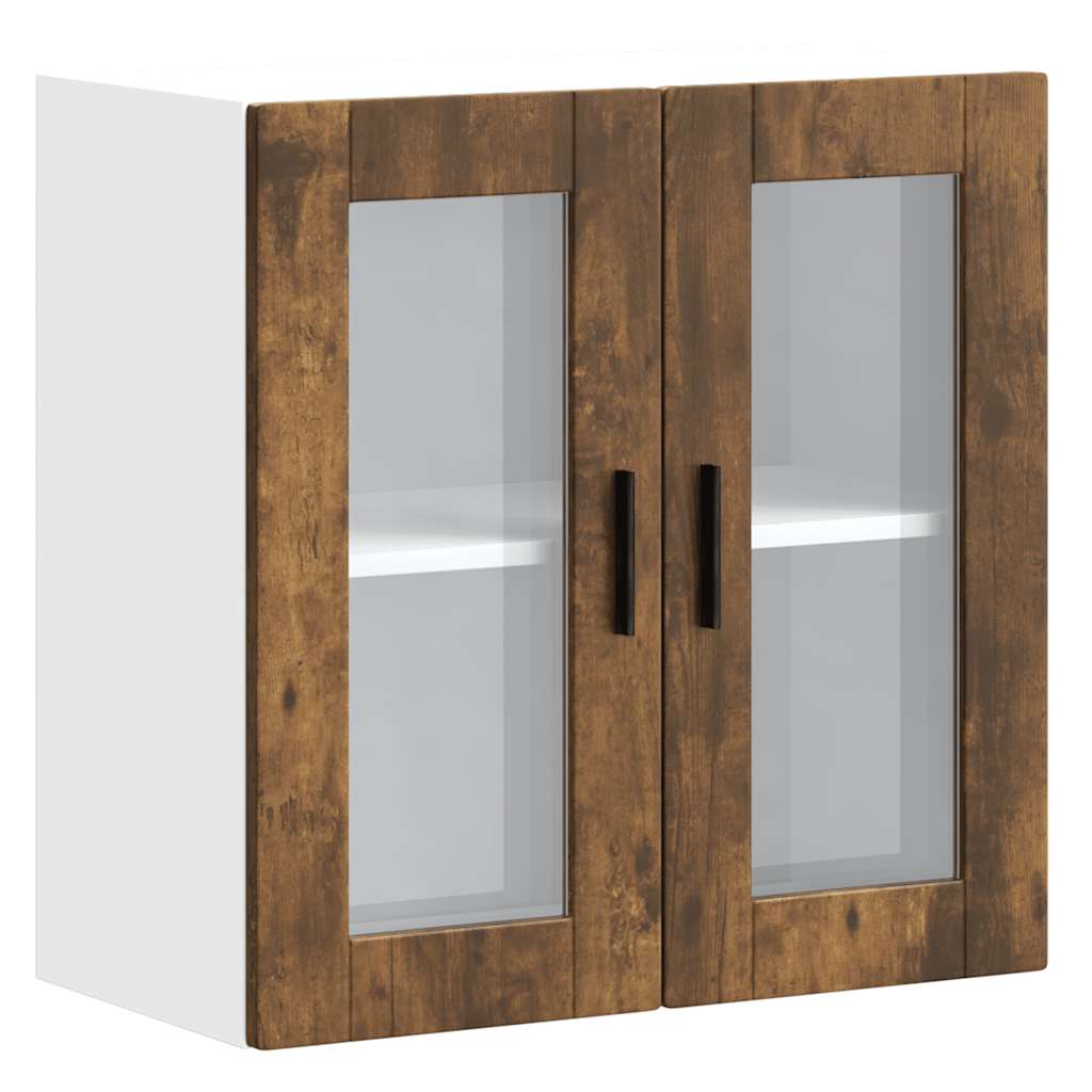 vidaXL Armario de pared para cocina puerta cristal Porto roble ahumado