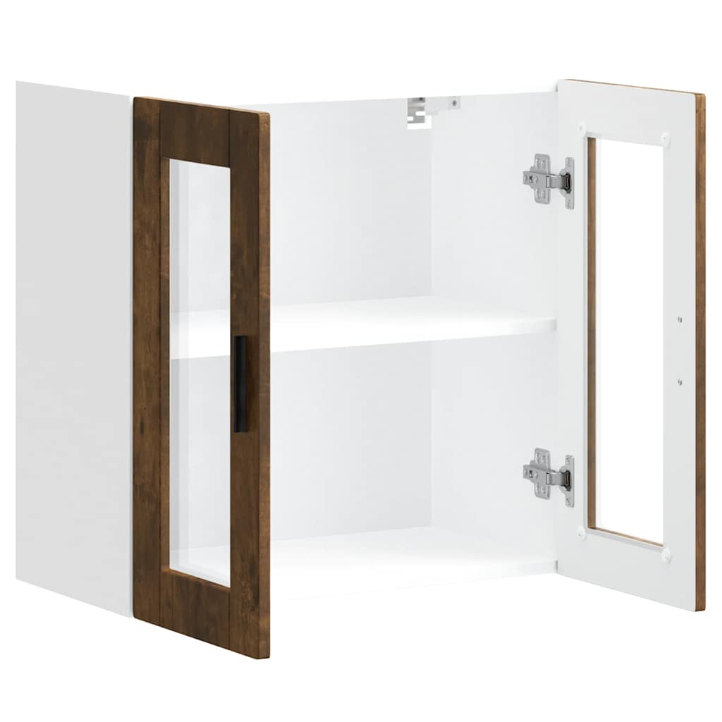 vidaXL Armario de pared para cocina puerta cristal Porto roble ahumado