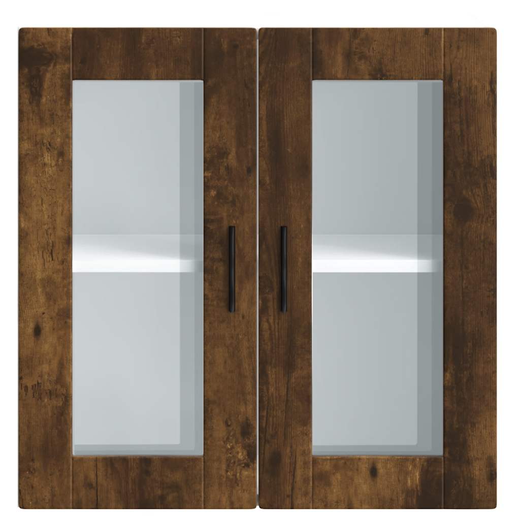 vidaXL Armario de pared para cocina puerta cristal Porto roble ahumado