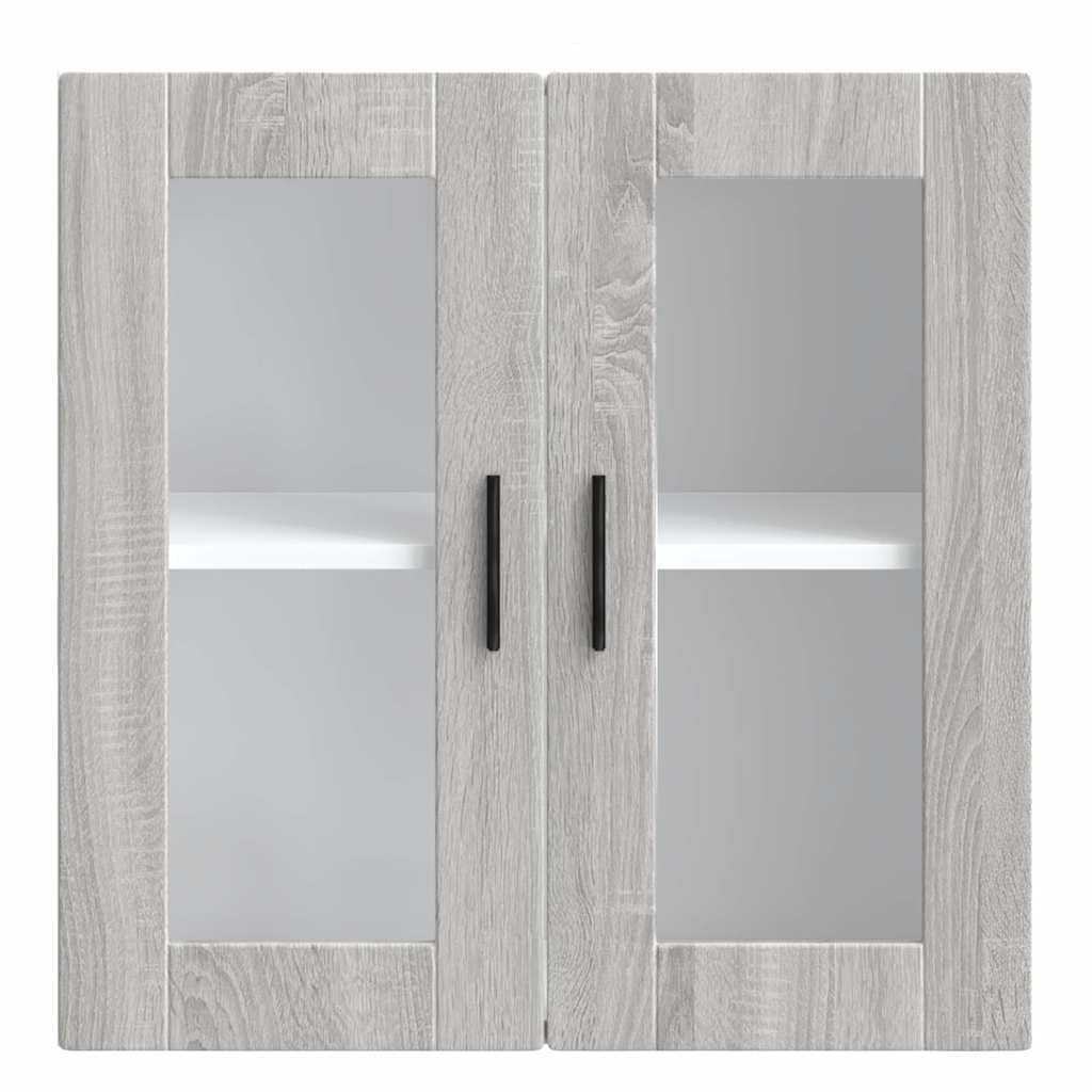 vidaXL Armario de pared para cocina puerta cristal Porto gris sonoma