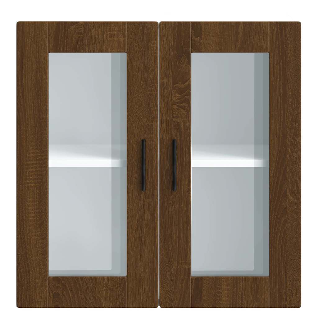 vidaXL Armario de pared para cocina puerta cristal Porto roble marrón