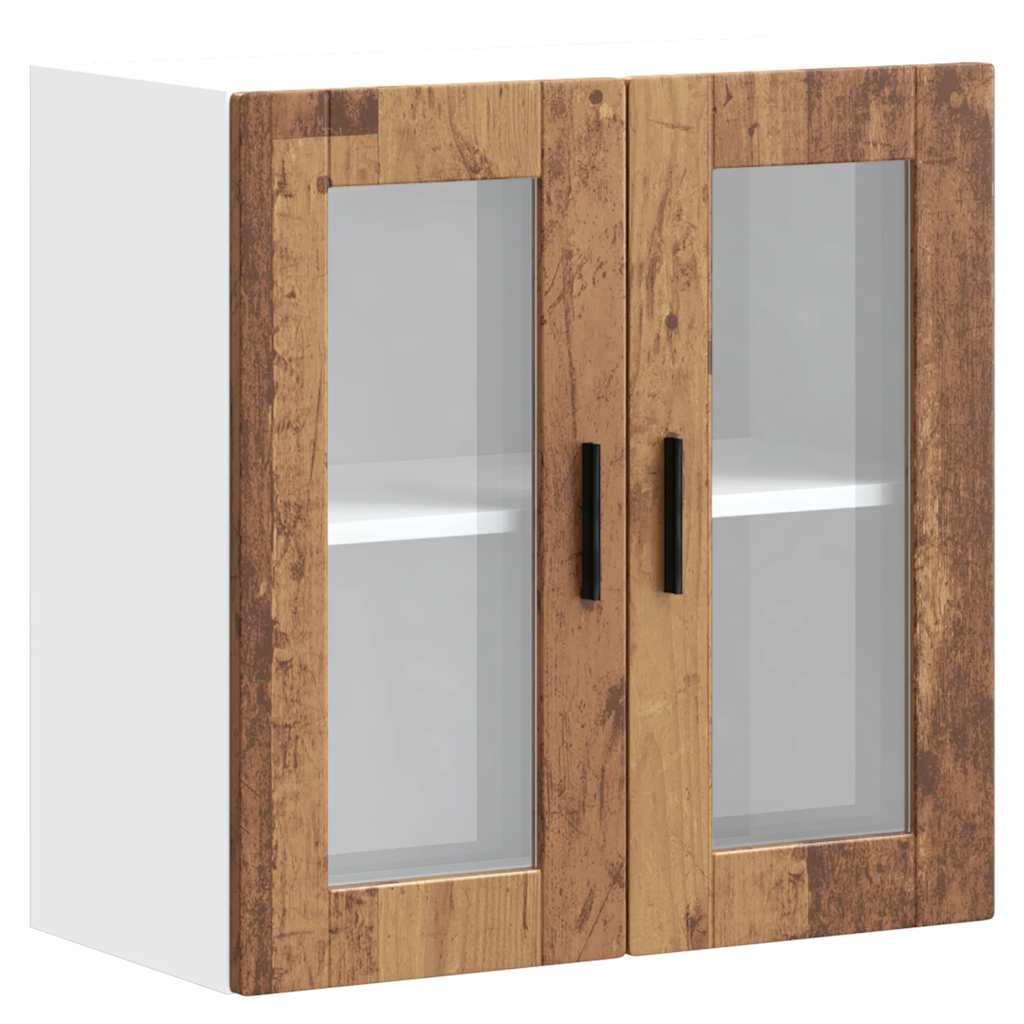 vidaXL Armario de pared para cocina puerta cristal Porto madera vieja