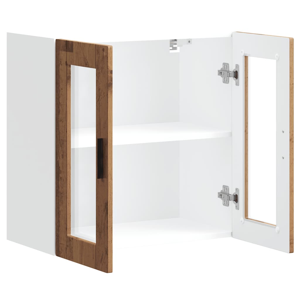 vidaXL Armario de pared para cocina puerta cristal Porto madera vieja