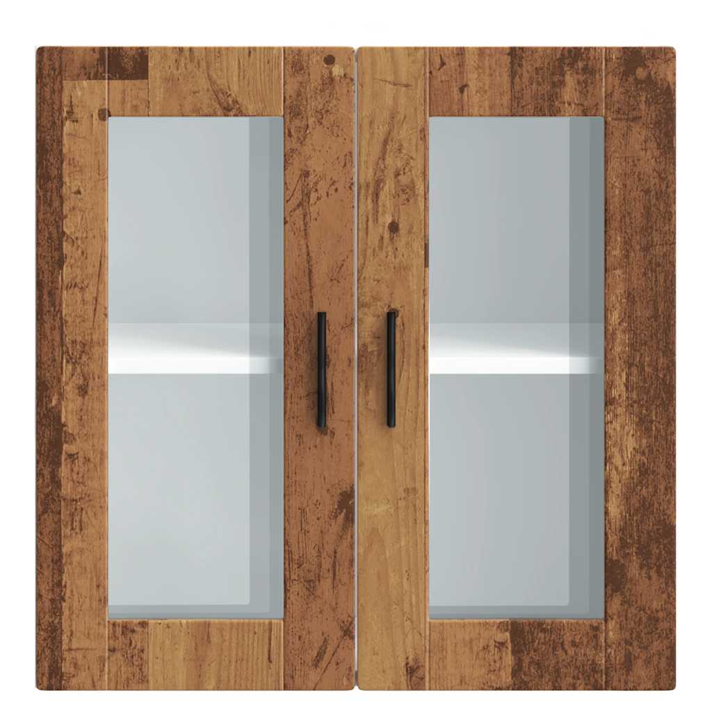 vidaXL Armario de pared para cocina puerta cristal Porto madera vieja