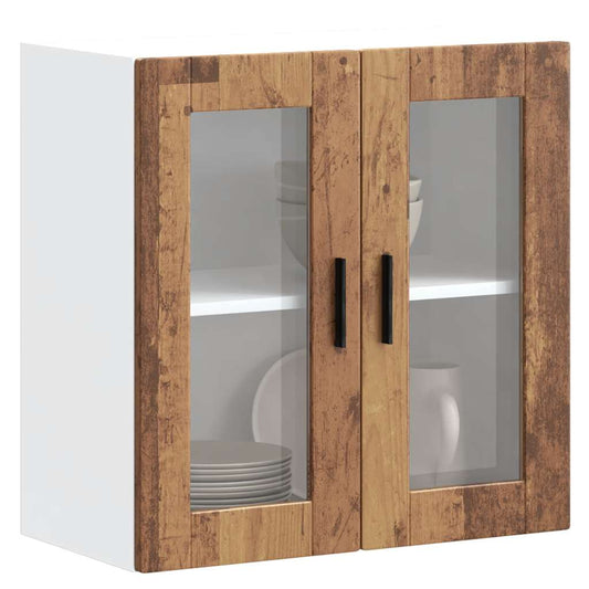 vidaXL Armario de pared para cocina puerta cristal Porto madera vieja