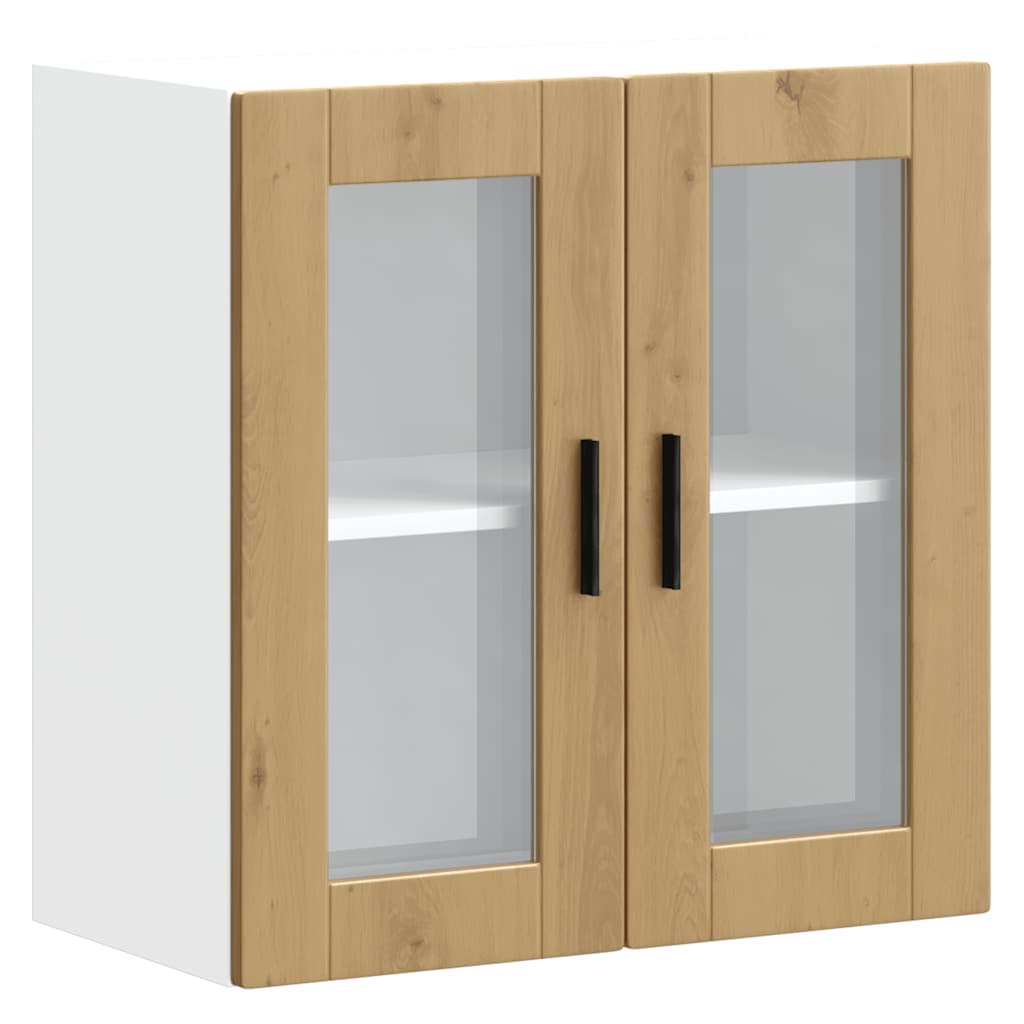 vidaXL Armario pared para cocina puerta cristal Porto roble artesanal