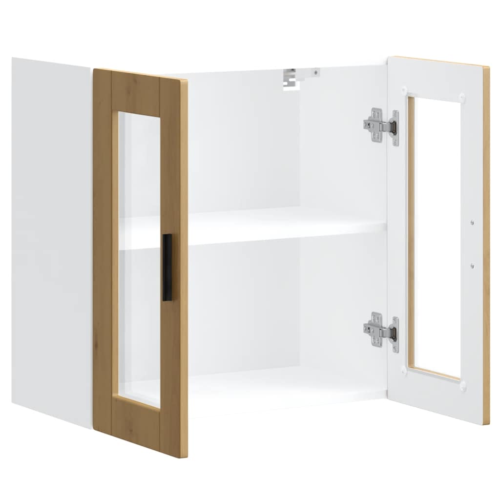 vidaXL Armario pared para cocina puerta cristal Porto roble artesanal