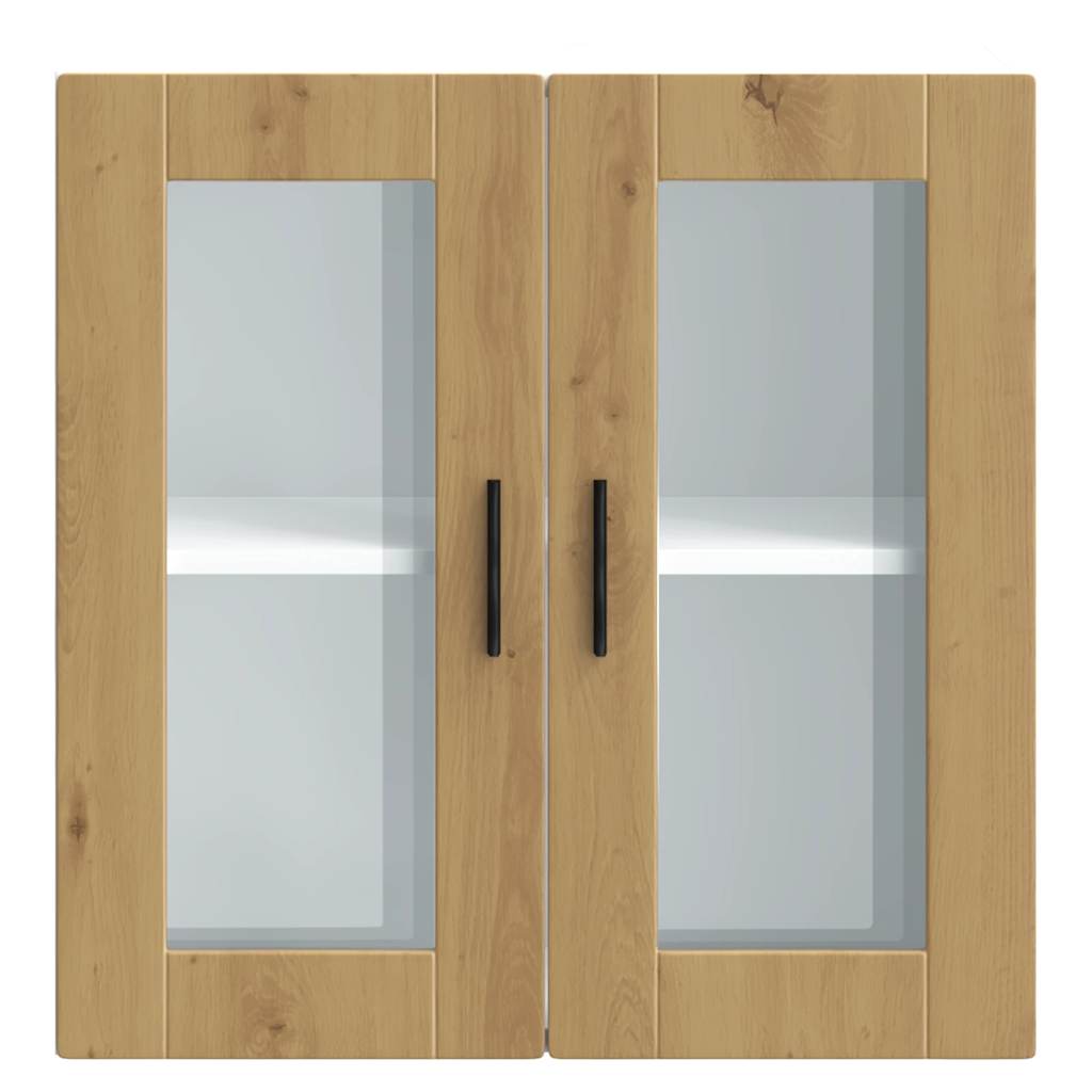 vidaXL Armario pared para cocina puerta cristal Porto roble artesanal