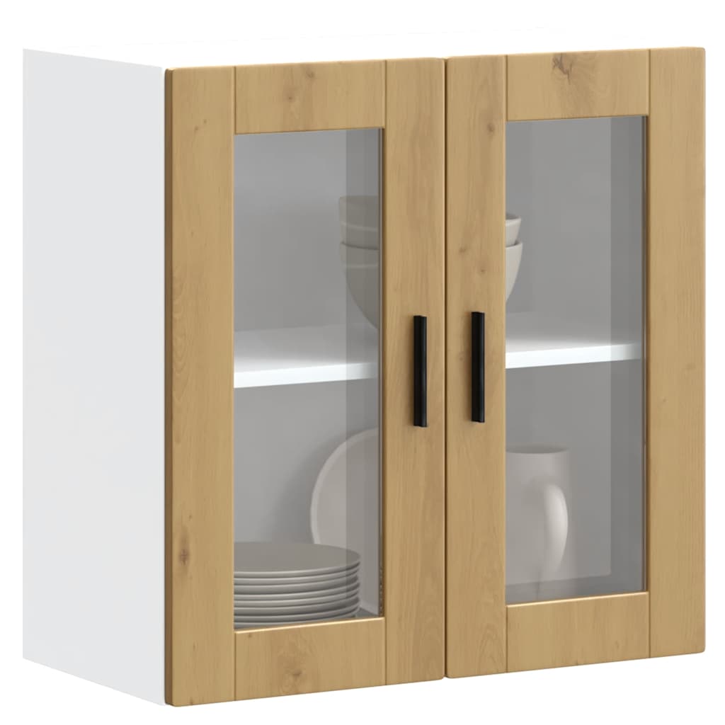 vidaXL Armario pared para cocina puerta cristal Porto roble artesanal