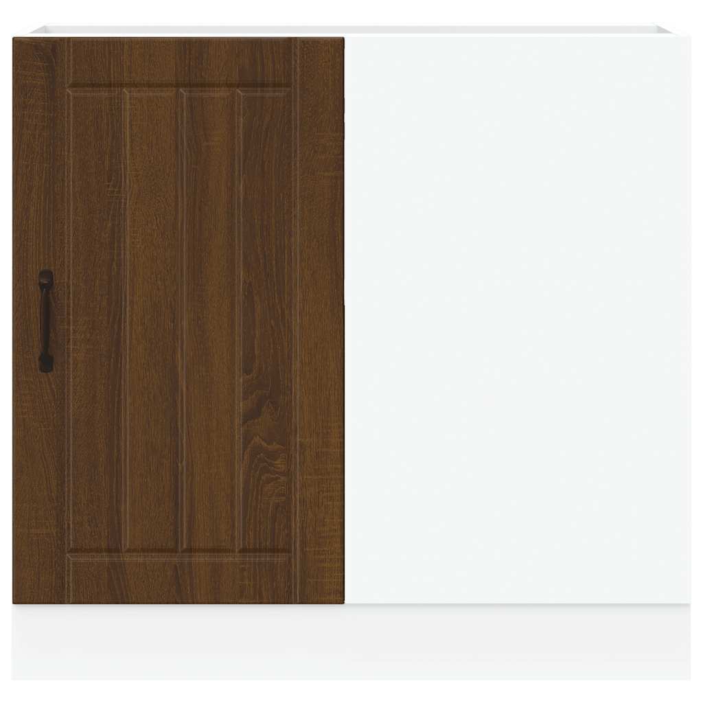 vidaXL Panel para lavavajillas Lucca madera contrachapada roble marrón