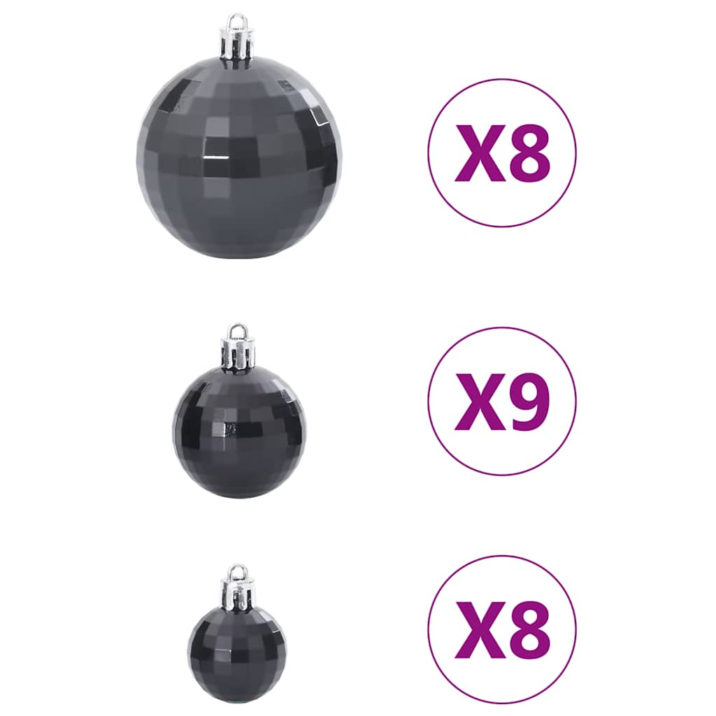 vidaXL Bolas de Navidad 100 unidades negro Ø3/4/6 cm